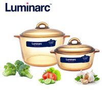 Bộ 2 nồi thủy tinh Luminarc Vitro Blooming Amberline NB213 (1L-3L)