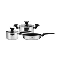 Bộ 2 nồi và 1 chảo Inox 304 đáy từ 3 lớp liền thân Elmich EDA-0866 size 16, 20cm và chảo 24cm bảo hành 12 tháng