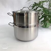 Bộ 2 nồi xửng 32cm inox 430 3 đáy Fivestar nắp inox