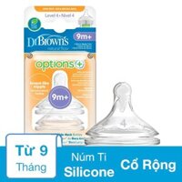 Bộ 2 núm ti Dr.Brown's cổ rộng size 4 (từ 9 tháng) - Giao ngẫu nhiên
