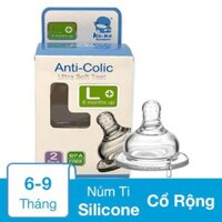 Bộ 2 núm ti KuKu siêu mềm KU5277A cổ rộng size L (6 - 9 tháng)