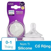 Bộ 2 núm ti Philips Avent SCY962/02 cổ rộng size 2 (0 - 1 tháng)