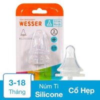 Bộ 2 núm ti Wesser cổ hẹp size + (3 - 18 tháng)