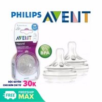 Bộ 2 núm ty Avent cho bé 3 tháng trở lên (3 lỗ)
