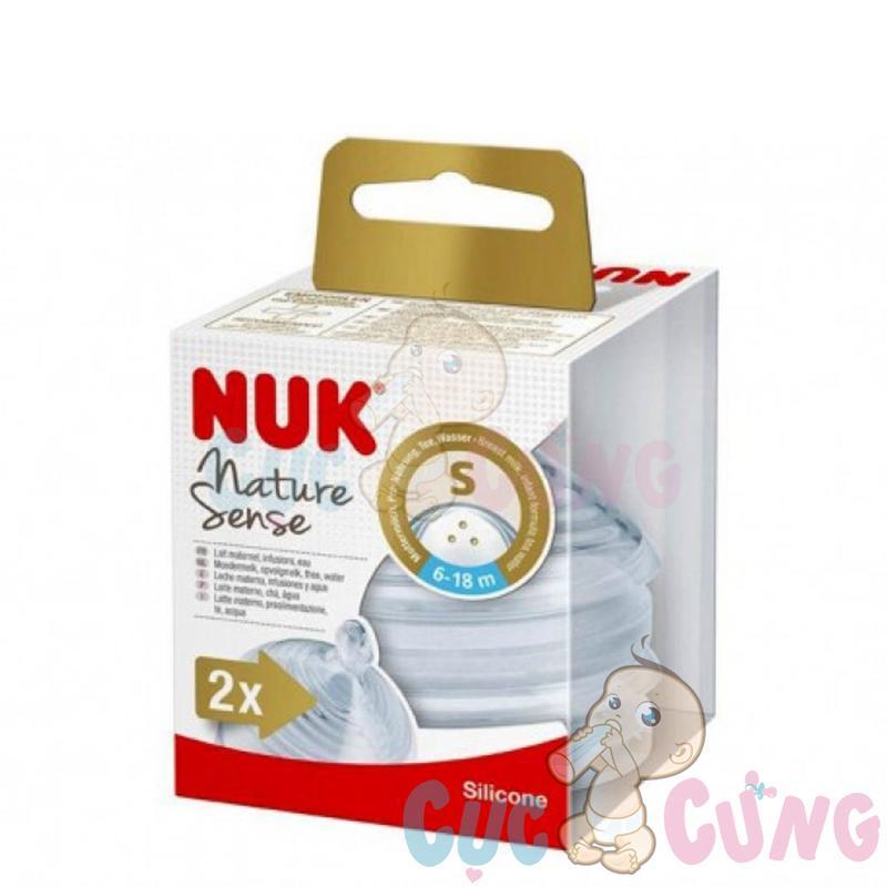 Bộ 2 núm ty silicone Nuk Nature Sense S2 - S NU21502