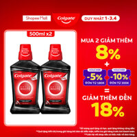 Bộ 2 Nước súc miệng Colgate trắng răng Optic White than hoạt tính 500ml