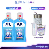 Bộ 2 Nước súc miệng P/S Chuyên gia kháng khuẩn 500ml giúp kháng khuẩn 99.9% chỉ sau 30 giây