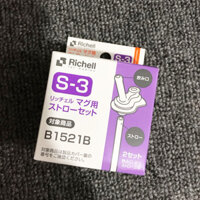 Bộ 2 ống hút S-3 Richell thay thế cho cốc ống hút T.L.I