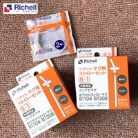 Bộ 2 ống hút sillicone mềm thay thế cho cốc tập uống 3 giai đoạn Richell [Keroshop]