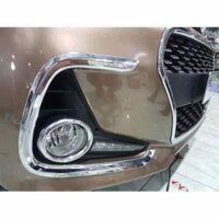 Bộ 2 Ốp viền đèn gầm trước, ốp đèn sương mù xe i10 1 đầu cụt xi mạ Crom