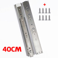 Bộ 2 Phụ Kiện Ray Cửa Lùa Thanh Trượt Đỡ Ngăn Kéo Tủ Quần Áo Nhấn Mở Inox Giảm Chấn Chịu Lực Chống Va Đập Cao Cấp - Dài 40cm