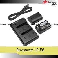Bộ 2 pin 1 sạc máy ảnh Ravpower cho Canon LP-E6/E6N
