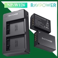 Bộ 2 pin 1 sạc máy ảnh Ravpower cho Fujifilm NP-W126S