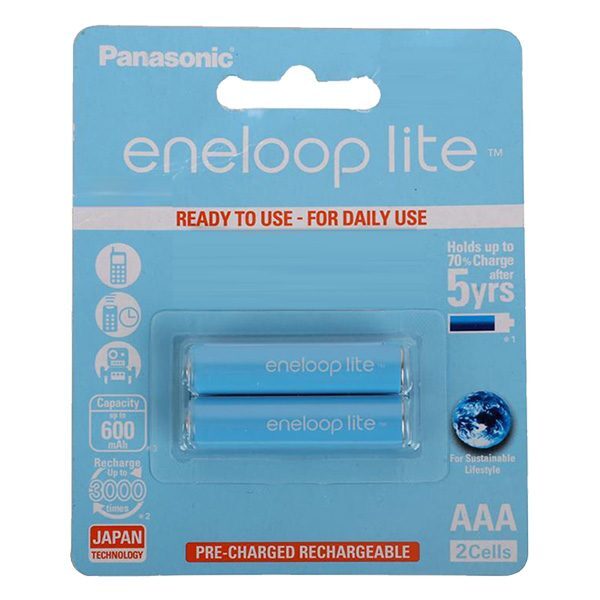 Bộ 2 pin sạc AAA Panasonic Eneloop Lite 600mAh