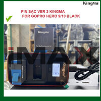 BỘ 2 PIN VÀ 1 SẠC ĐÔI VER 3 KINGMA FOR GOPRO HERO 9 BLACK, 10 BLACK, 11 BLACK
