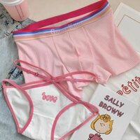 Bộ 2 Quần Lót Cotton Màu Hồng Chất Lượng Cao Cho Cặp Đôi
