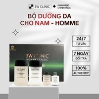 Bộ 2 sản phẩm dưỡng da cho nam 3W Clinic Classic Moisturizing Freshness Essentia làm trắng và dưỡng ẩm cho da