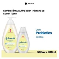 Bộ 2 Sữa tắm gội toàn thân & Sữa Dưỡng ẩm Johnson’s Baby Cotton Touch 500ml + 200ml