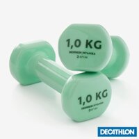 Bộ 2 tạ cầm tay 1 kg màu xanh lá nam nữ DECATHLON DOMYOS nyamba 8336571