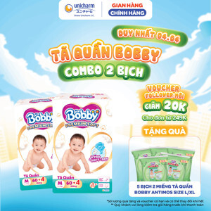 Bộ 2 tã quần Bobby M60 (60 miếng)