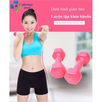 Bộ 2 Tạ Tay 4kg Bọc Cao Su Trơn Lõi Thép Cao Cấp Chính HãngTổng 8kg-Giao Màu Ngẫu Nhiên