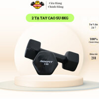 Bộ 2 tạ tay cao su 8kg bát giác màu đen PHÚC THÀNH SPORT (2 tạ 8kg, tổng 16kg)