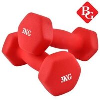 Bộ 2 tạ tay lõi sắt bọc cao su, tạ tập tay cao su 1kg 2kg 3kg 4kg 5kg BG hàng nhập khẩu - ĐỎ - Bộ 02 tạ tay 3kg