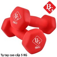 Bộ 2 tạ tay lõi sắt bọc cao su, tạ tập tay cao su 1kg 2kg 3kg 4kg 5kg BG hàng nhập khẩu - ĐỎ - Bộ 02 tạ tay 5kg