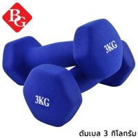 Bộ 2 tạ tay lõi sắt bọc cao su, tạ tập tay cao su 1kg 2kg 3kg 4kg 5kg BG hàng nhập khẩu - Lam Đậm - Bộ 02 tạ tay 3kg