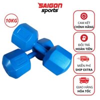 Bộ 2 tạ tay nhựa 10kg, tạ tay tập gym  vỏ nhựa cao cấp đã nhồi ruột có lõi thép tăng cứng chống gẫy.