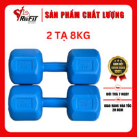Bộ 2 tạ tay nhựa bát giác Reefit 8kg màu xanh có ruột (gồm 2 tạ 8kg, tổng 16kg)