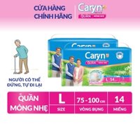 Bộ 2 Tã/Bỉm Quần Người Lớn Caryn Mỏng Nhẹ Chống Tràn Dành Cho Người Già Có Thể Tự Đi Lại Size L (14/28pcs)