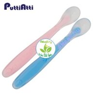 Bộ 2 thìa silicone PuttiAtti chính hãng từ Hàn Quốc dành cho bé ăn dặm, chất liệu siêu mềm và vô cùng an toàn - 4Healthy