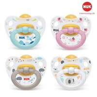 Bộ 2 ti giả NUK Happykids cao su mềm dẻo núm ti dẹt chỉnh nha (0-6-18 tháng)