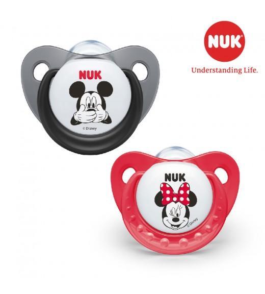 Bộ 2 ti giả silicone Nuk Mickey Sleeptime 6-18M NU34339