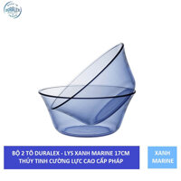 Bộ 2 tô D2007B Duralex - Lys Xanh Marine  17cm Thủy tinh cường lực cao cấp Pháp