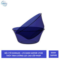 Bộ 2 tô D2007F Duralex - Lys Xanh Saphir  17cm Thủy tinh cường lực cao cấp Pháp