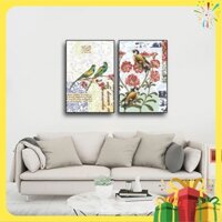 Bộ 2 tranh đôi chim uyên ương - W691 Size M