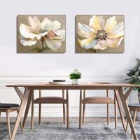 Bộ 2 tranh in canvas hoa 50x70(có bán lẻ 1 tranh)