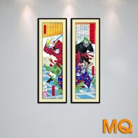 Bộ 2 Tranh Nhật Samurai Khổ Dài 20x60cm - Tranh Nhật Cổ Trang Trí
