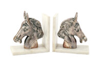 Bộ 2 Tượng Chặn Sách Bookend Hình Đầu Ngựa Đế Trắng 53431