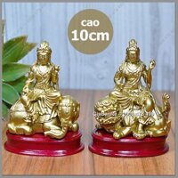 Bộ 2 Tượng Đại Bồ Tát Văn Thù & Phổ Hiền - Cao 10cm - 6866.1