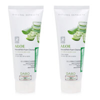 Bộ 2 tuýp sữa rủa mặt trắng da sạch nhờn chiết xuất LÔ HỘI ALOE DABO hàn quốc  60ml