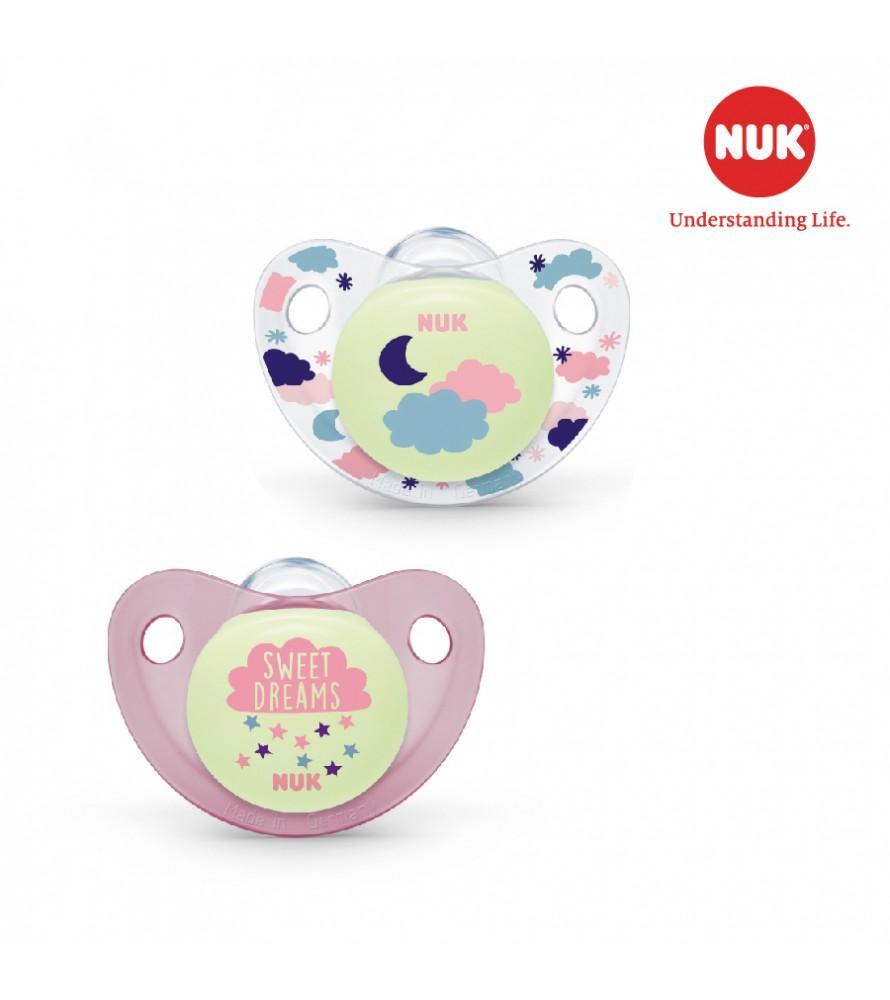 Bộ 2 ty giả silicone Nuk Night/Day 6-18M NU48150