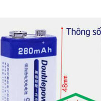 Bộ 2 viên PIN SẠC DOUBLEPOW 9V 6F22 280MAH
