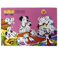 Bộ 2 Viết Sáp Màu Chó Đốm BS-005 12 Màu - Mẫu Bao Bìa Màu Hồng