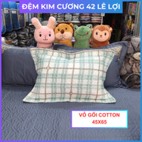 Bộ 2 vỏ gối Cotton 45x65 chần bề mặt HÀN VIỆT HẢI (Liên doanh NỆM KIM CƯƠNG)