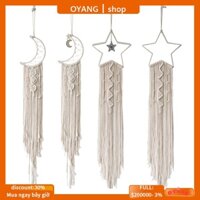 Bộ 2 Vòng Bắt Giấc Mơ Hình Trăng Sao Treo Tường Trang Trí Kiểu bohemian