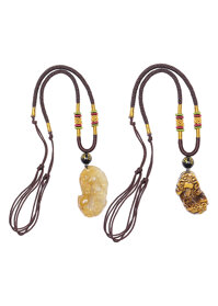 Bộ 2 Vòng Cổ Tỳ Hưu Ngọc Phỉ Thúy Và Tỳ Hưu Opal GEMBANK Vàng Xanh