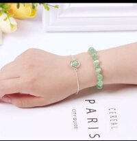 Bộ 2 vòng tay nữ đá thạch anh xanh lá 8mm mix bi tròn cao cấp hút Lộc Tài Duyên